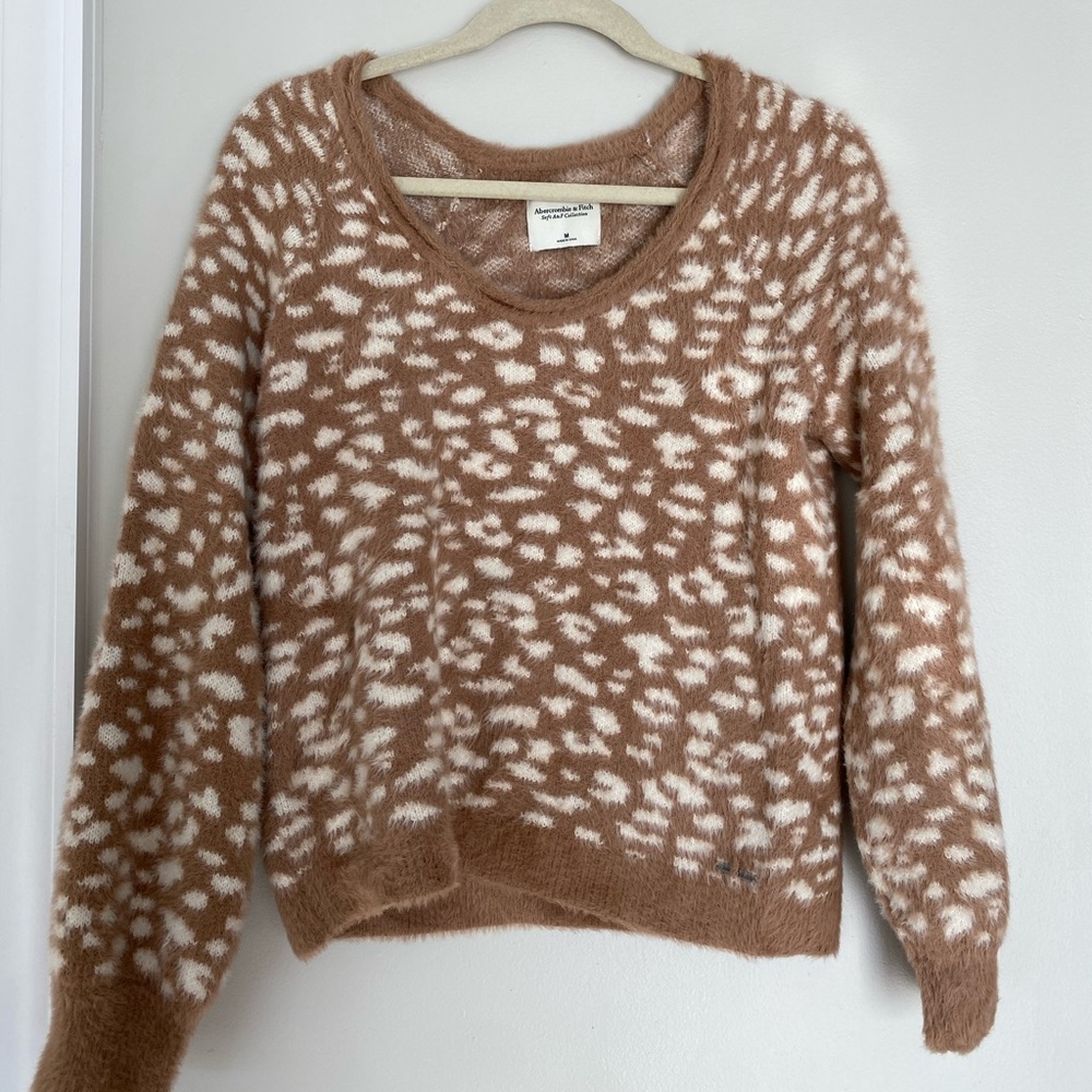 Abercrombie Eyelash Cheetah Sweater